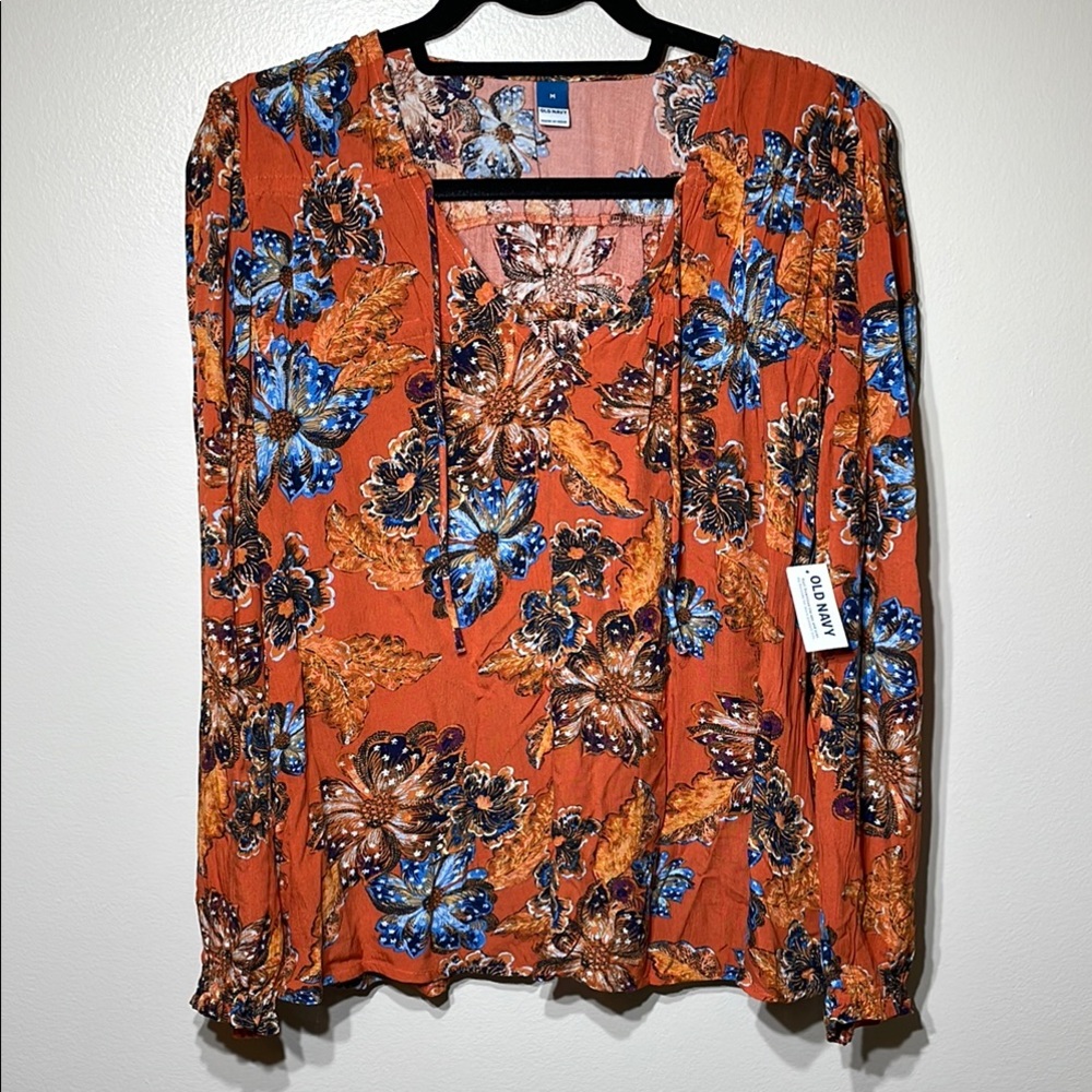 Old Navy boho floral long sleeve blouse